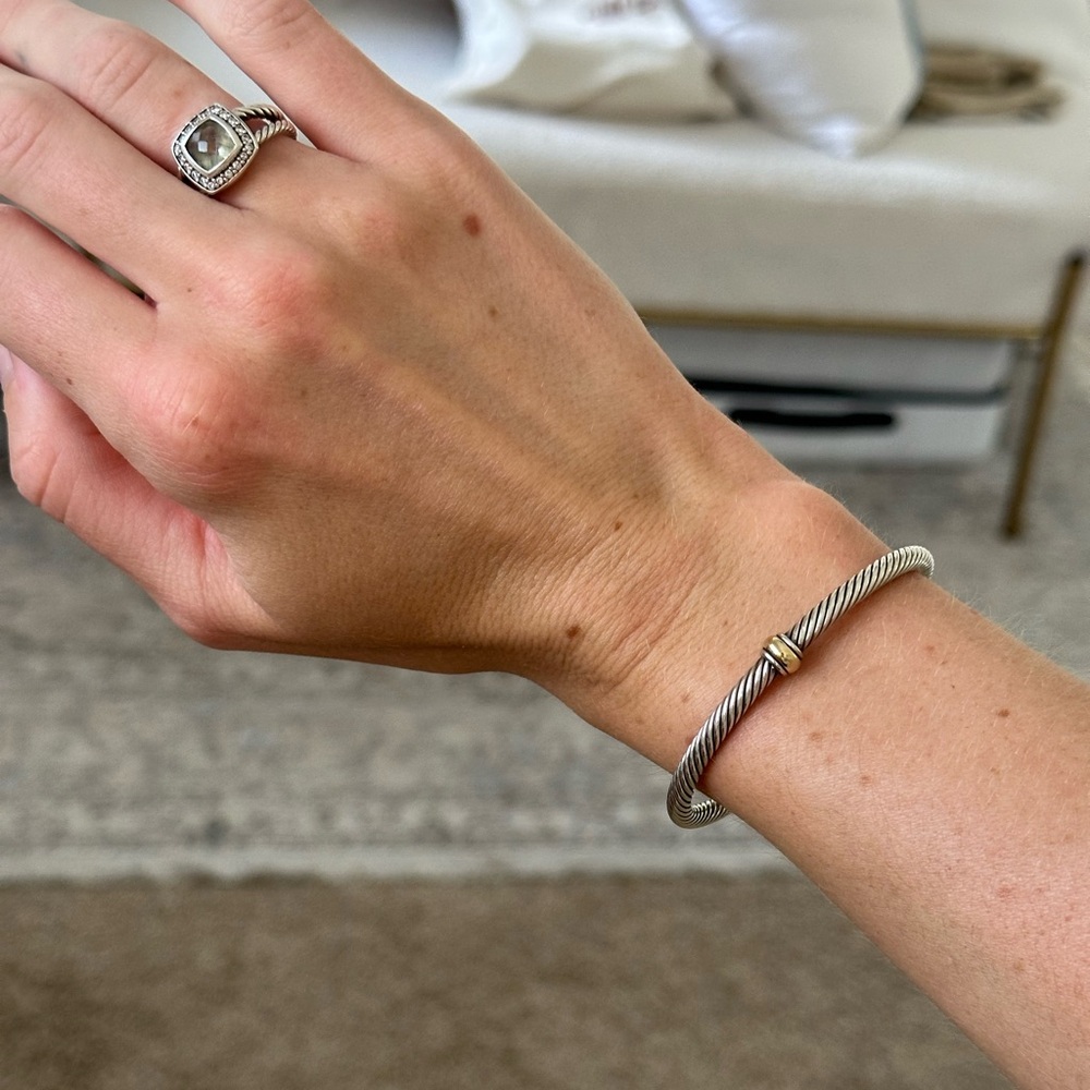 David Yurman Silver and Gold Cable Bracelet